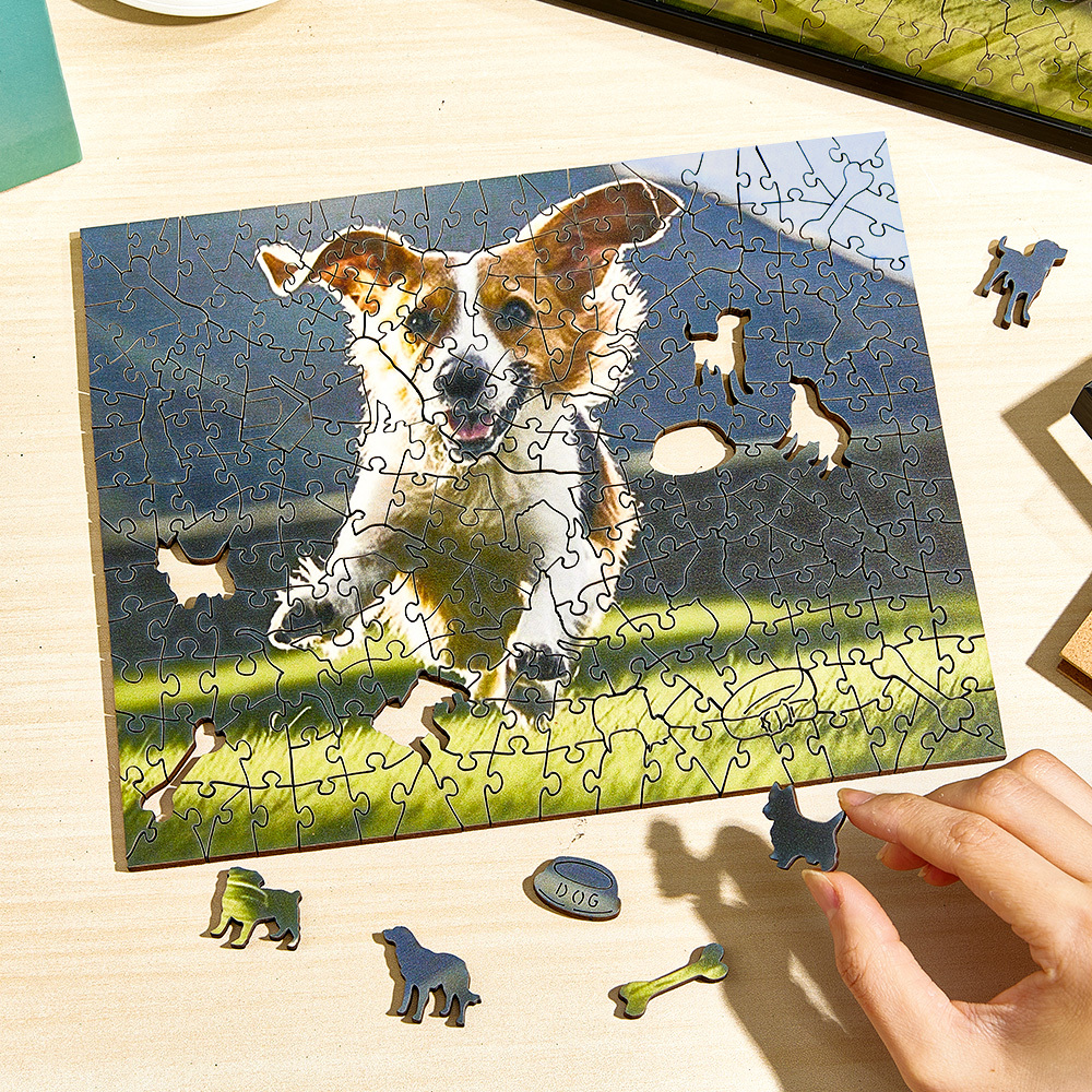 Custom Cat Photo Puzzle Frame Personalized Wooden Cat Shaped Jigsaw Best Gift Ever for Cat Lovers