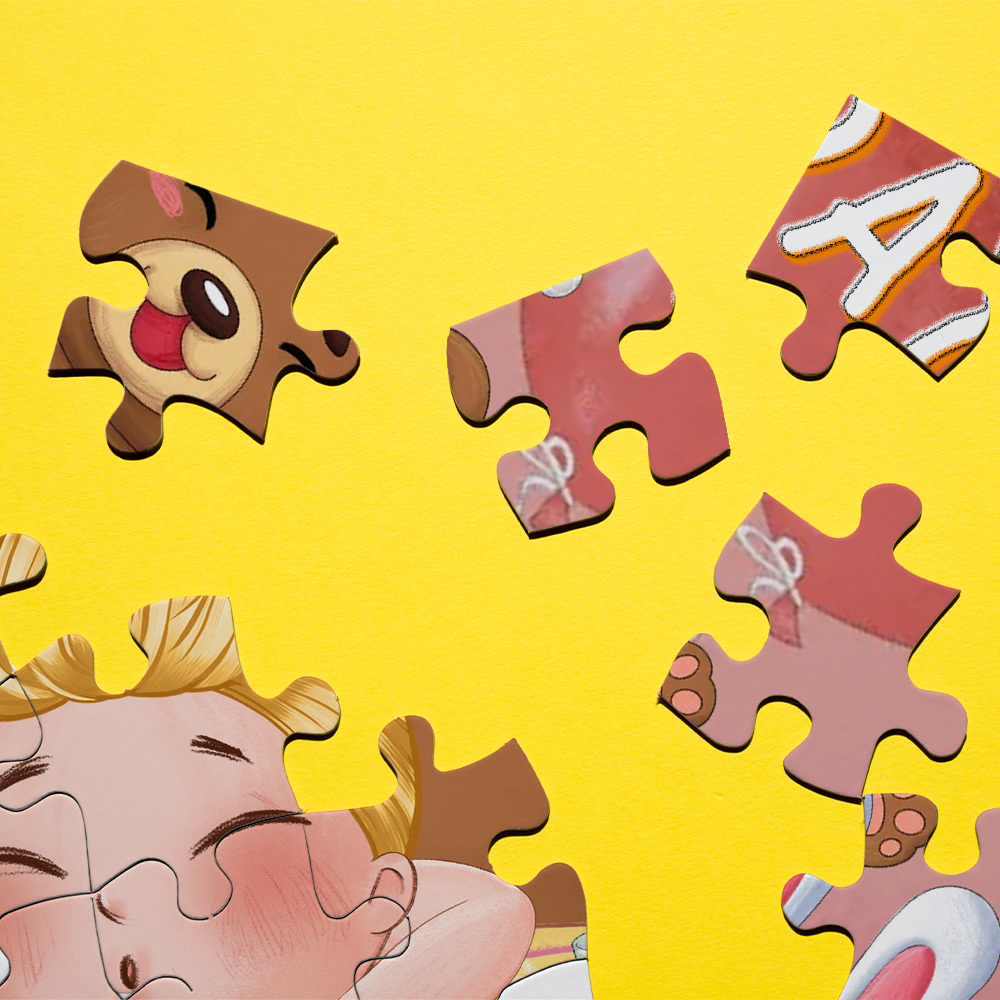 Custom Birthday Jigsaw Puzzle for Kids | Personalized Name & Age Gift with Cute Cartoon Design - Get Photo Blanket