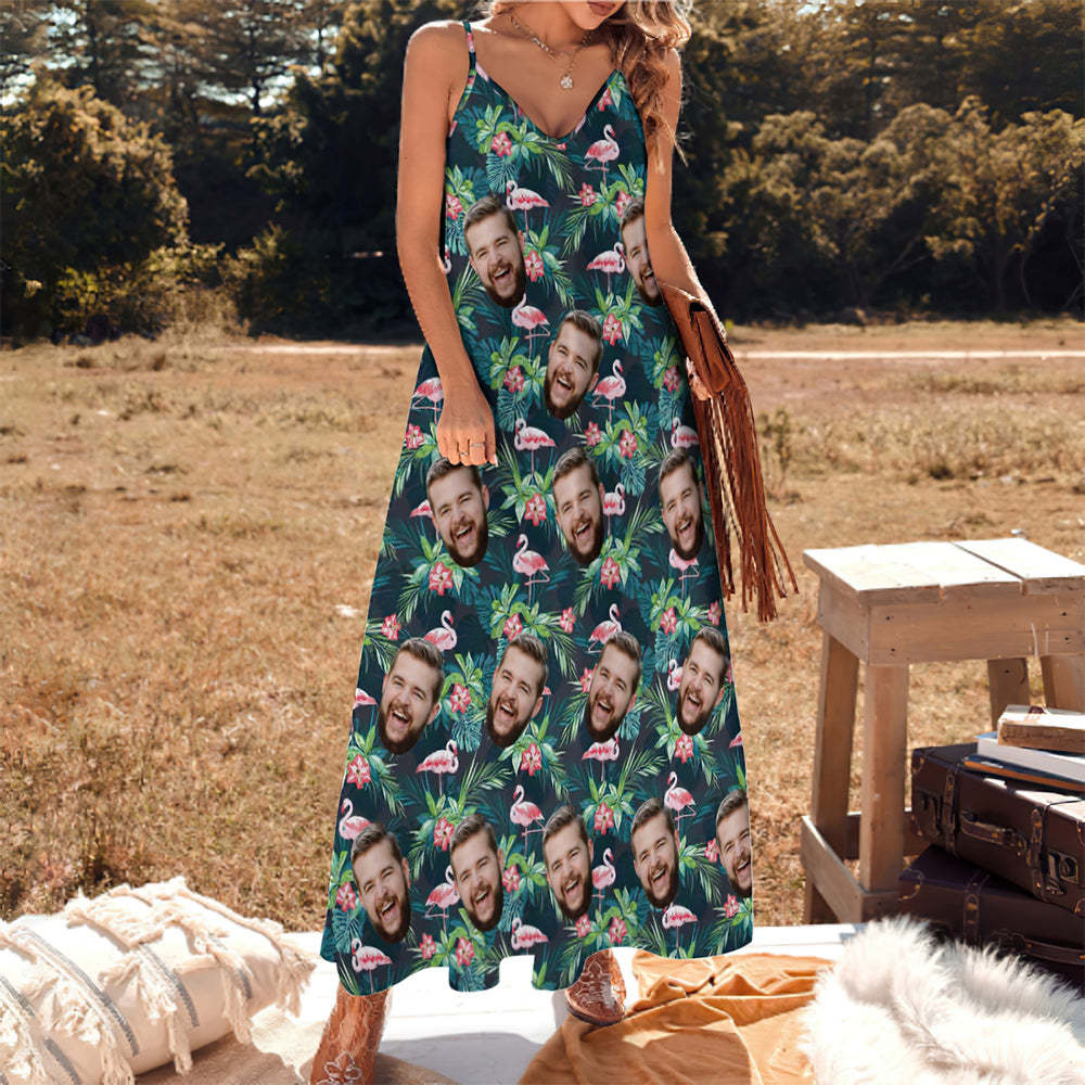 Custom Face Hawaiian Style Flamingo Flower Long Dress And Shirt Family Matching   Surfing Hawaiian Style Surfing Hawaiian Style - Get Photo Blanket