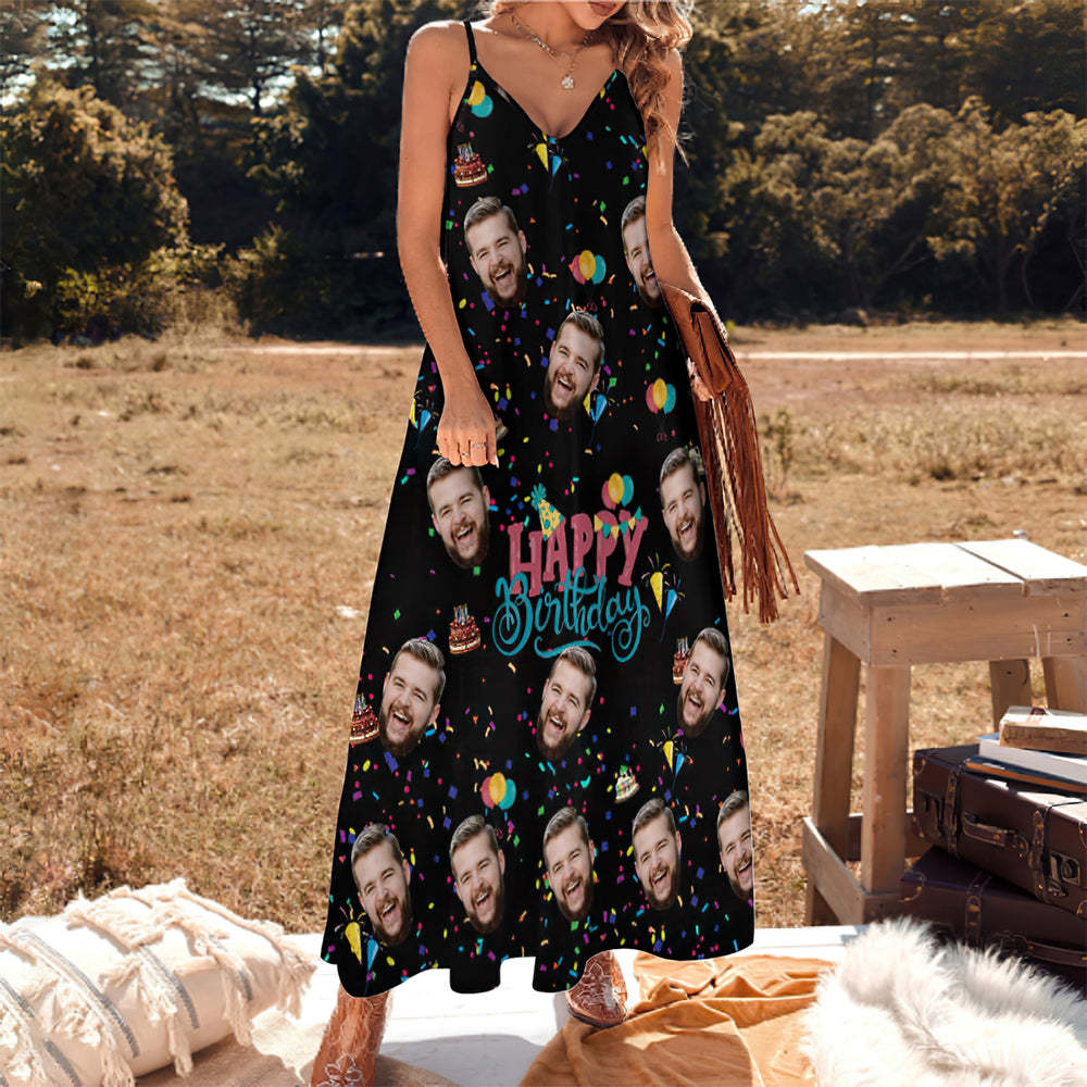 Custom Face Sling Long Dress Streamer Unique Birthday Gift - Get Photo Blanket