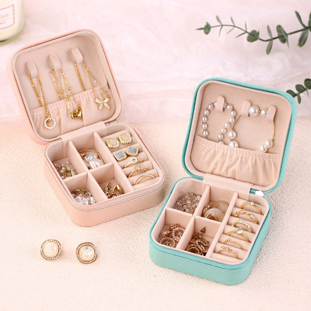 Personalized Birth Flower Jewelry Box Custom Leather Jewelry Organizer Storage Gift for Her