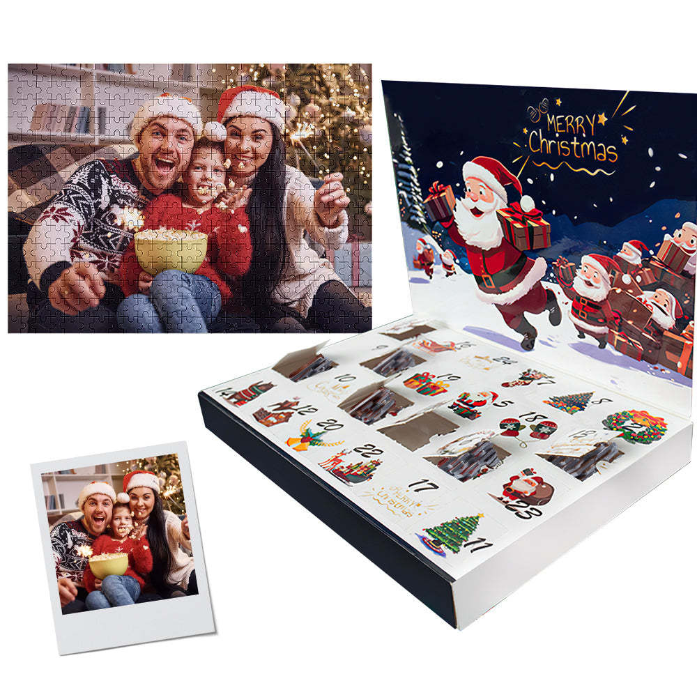 Custom Photo Advent Calendar Christmas Jigsaw Puzzle Christmas Countdown Puzzle Toy - Get Photo Blanket