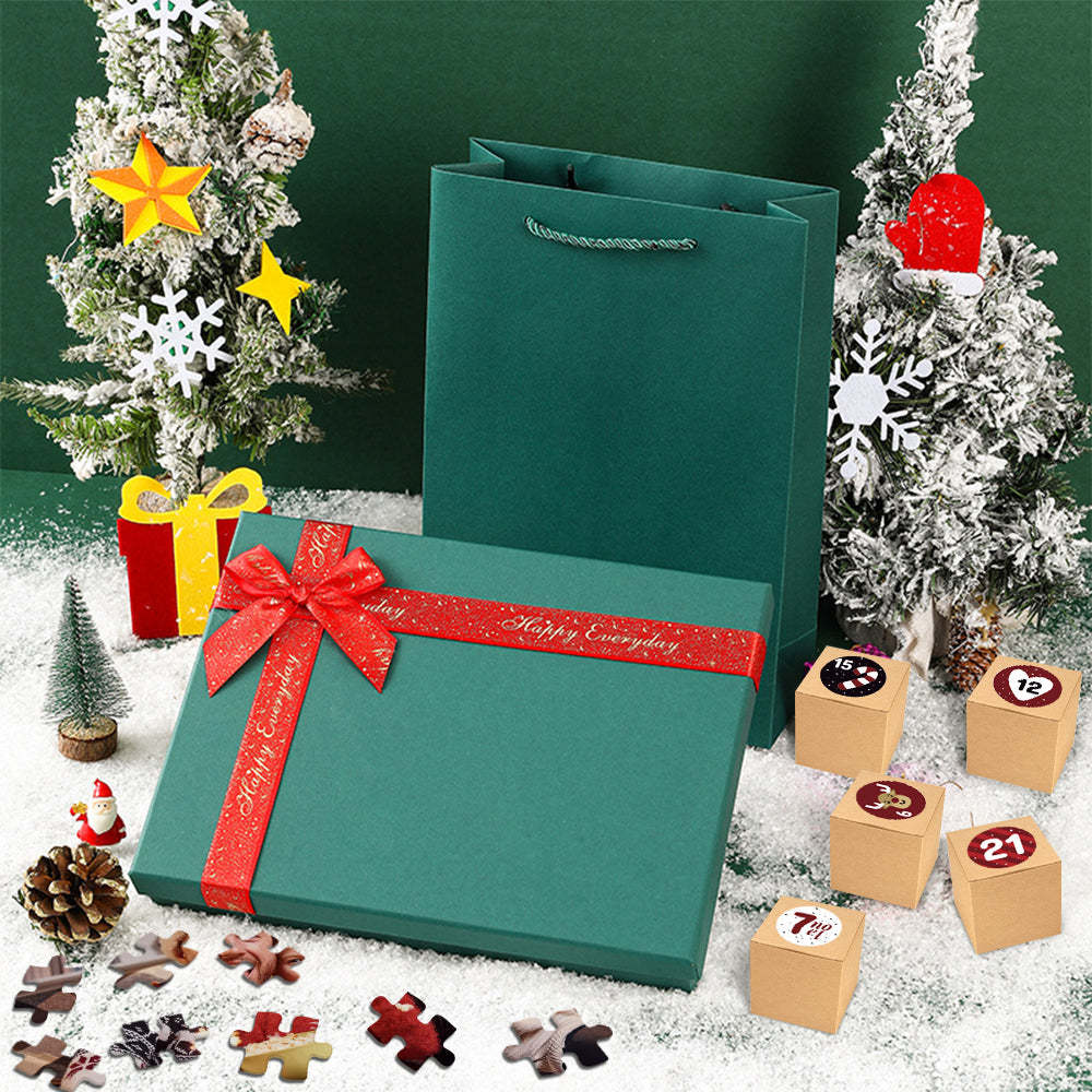 Custom Photo Advent Calendar Christmas Jigsaw Puzzle Christmas Countdown Puzzle Toy - Get Photo Blanket