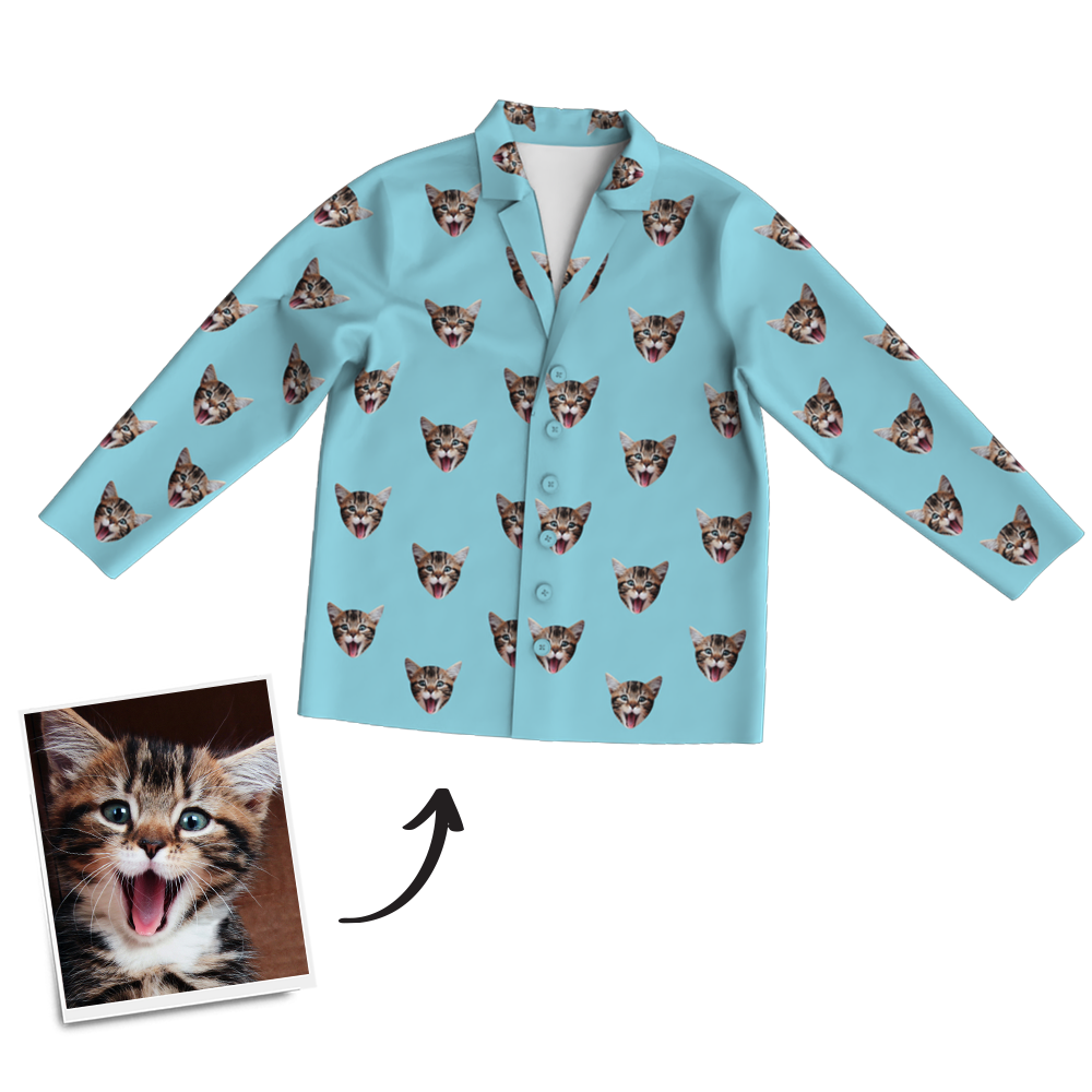 Custom Photo Long Sleeve Pajamas Sleepwear Nightwear - Get Photo Blanket