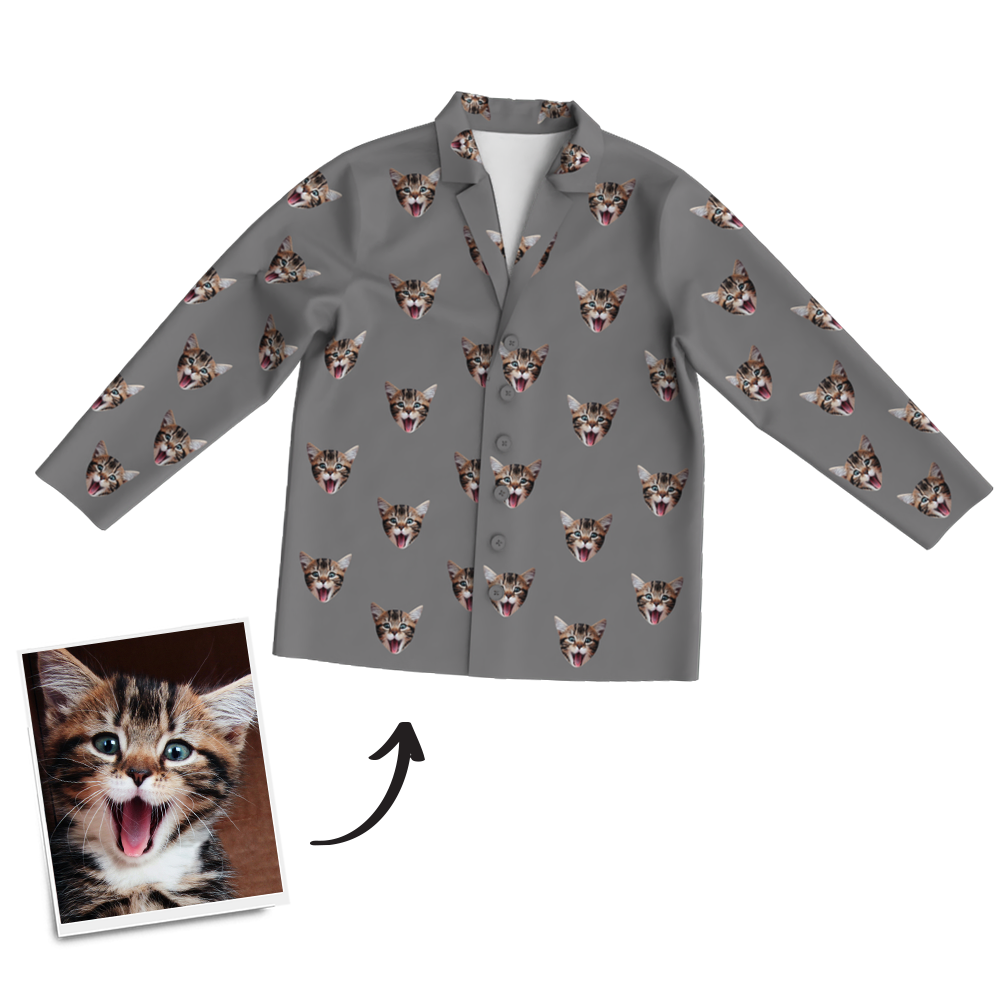 Custom Photo Long Sleeve Pajamas Sleepwear Nightwear - Get Photo Blanket