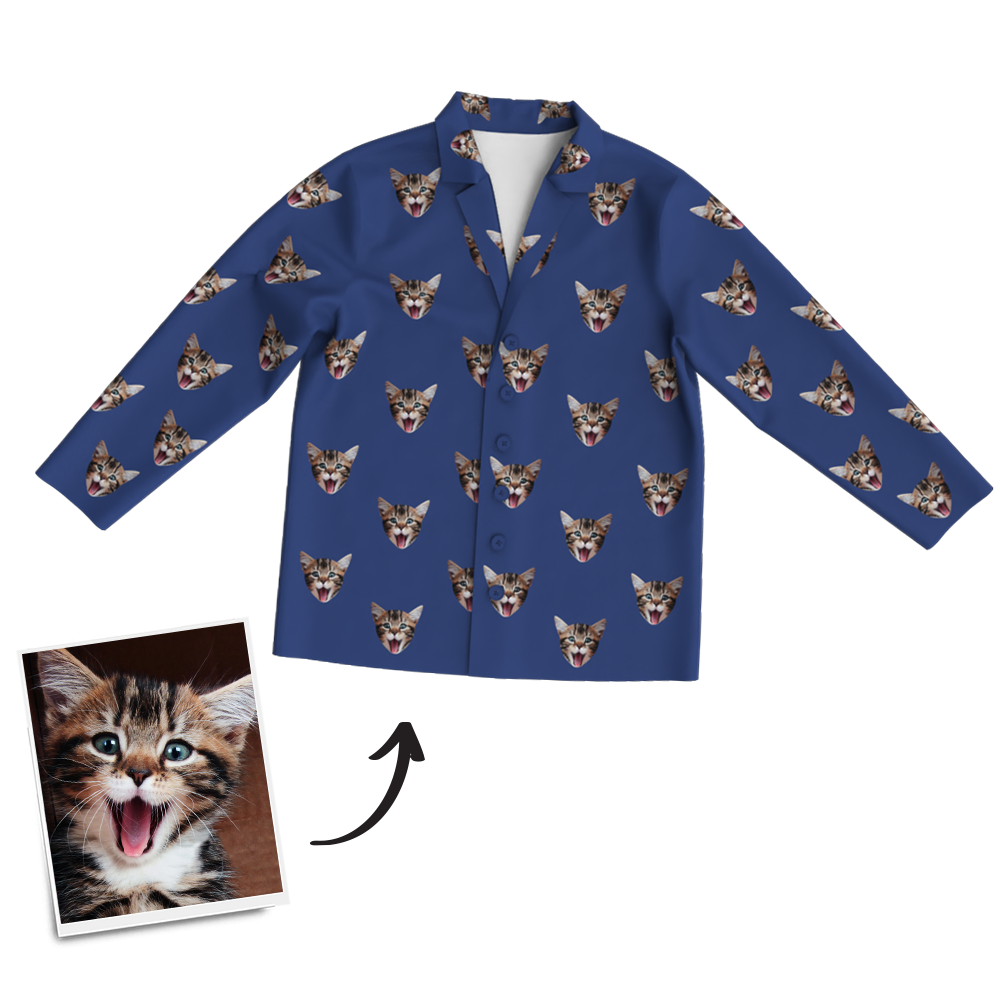 Custom Photo Long Sleeve Pajamas Sleepwear Nightwear - Get Photo Blanket