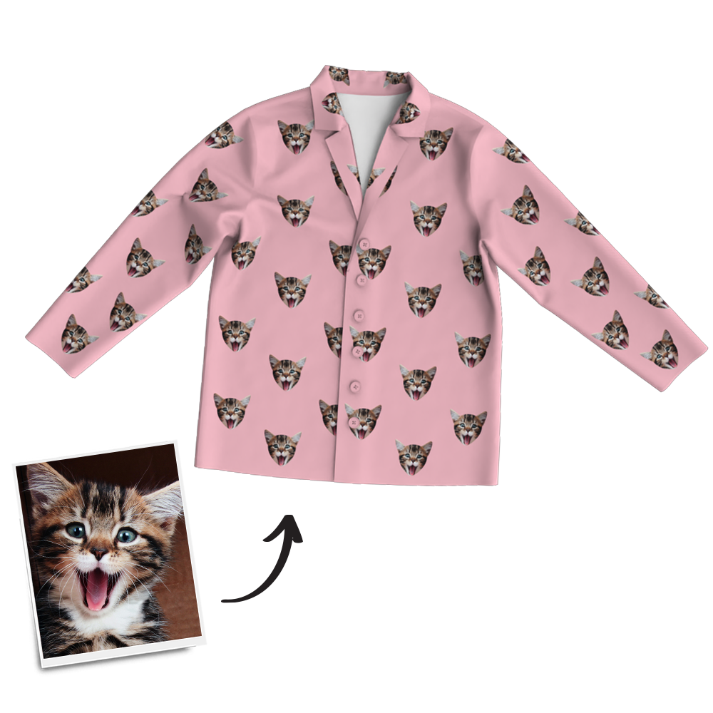 Custom Photo Long Sleeve Pajamas Sleepwear Nightwear - Get Photo Blanket