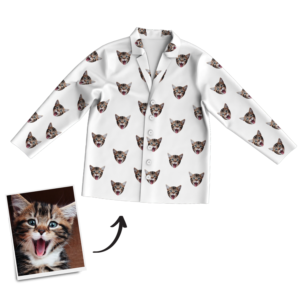 Custom Photo Long Sleeve Pajamas Sleepwear Nightwear - Get Photo Blanket