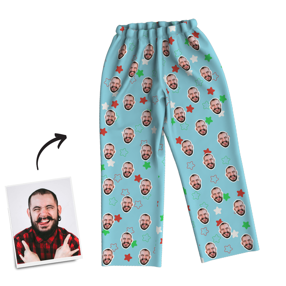 Custom Photo Long Sleeve Pajamas Custom Face Pajamas for Christmas Gifts - Get Photo Blanket