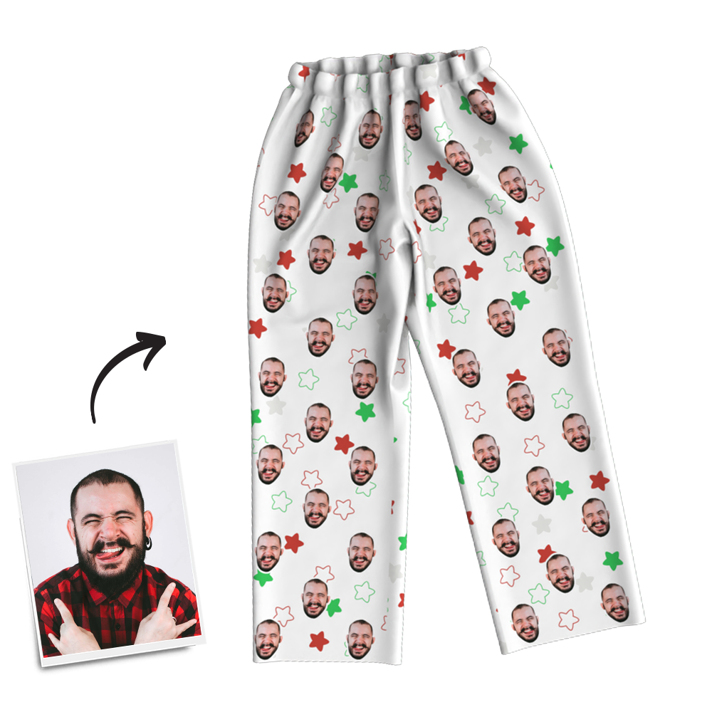 Custom Photo Long Sleeve Pajamas Custom Face Pajamas for Christmas Gifts - Get Photo Blanket