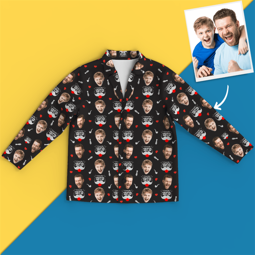 Custom Face Pajamas - Dad I Love You - Get Photo Blanket