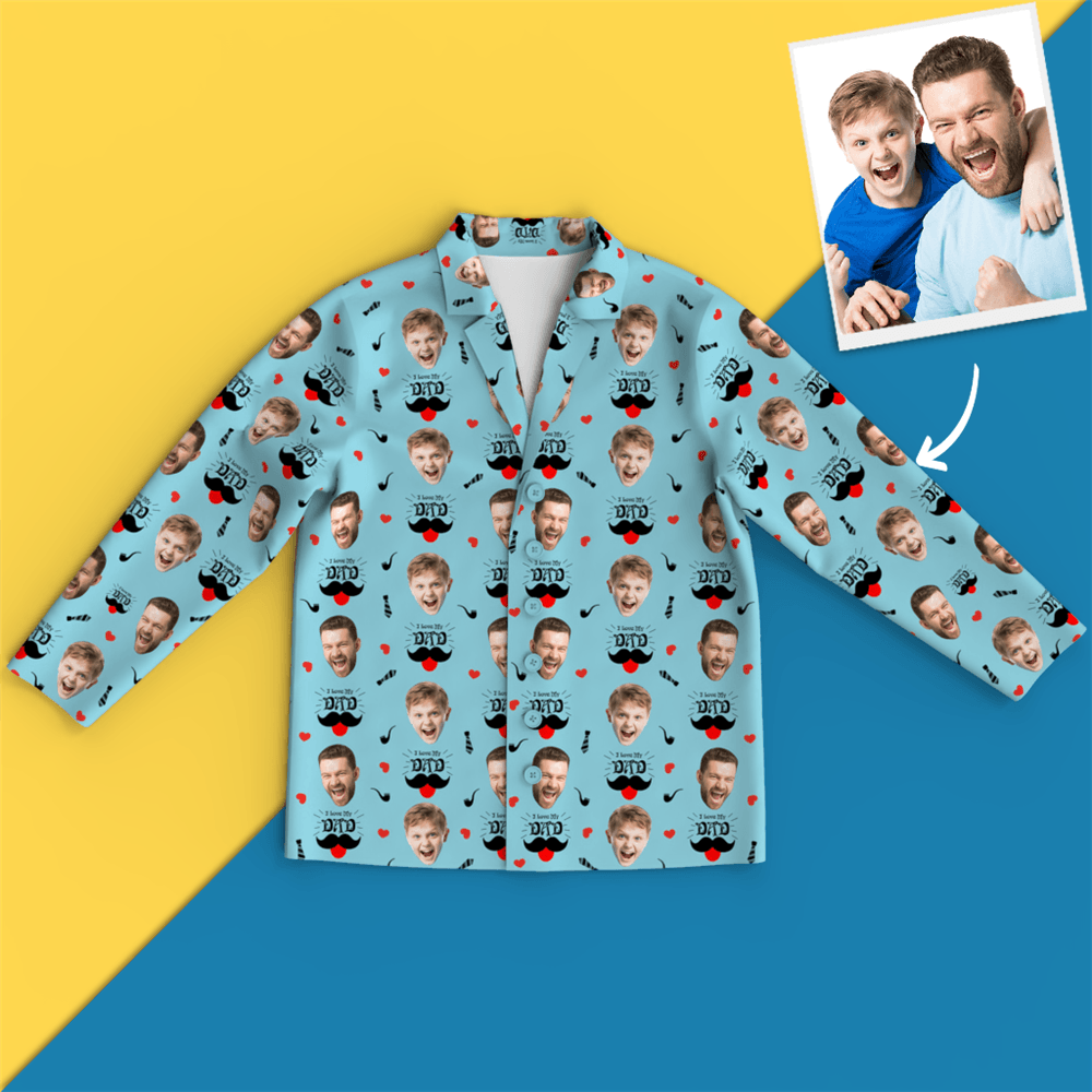 Custom Face Pajamas - Dad I Love You - Get Photo Blanket