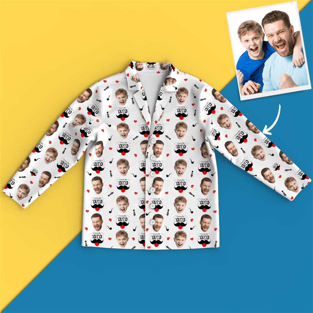 Custom Face Pajamas - Dad I Love You - Get Photo Blanket