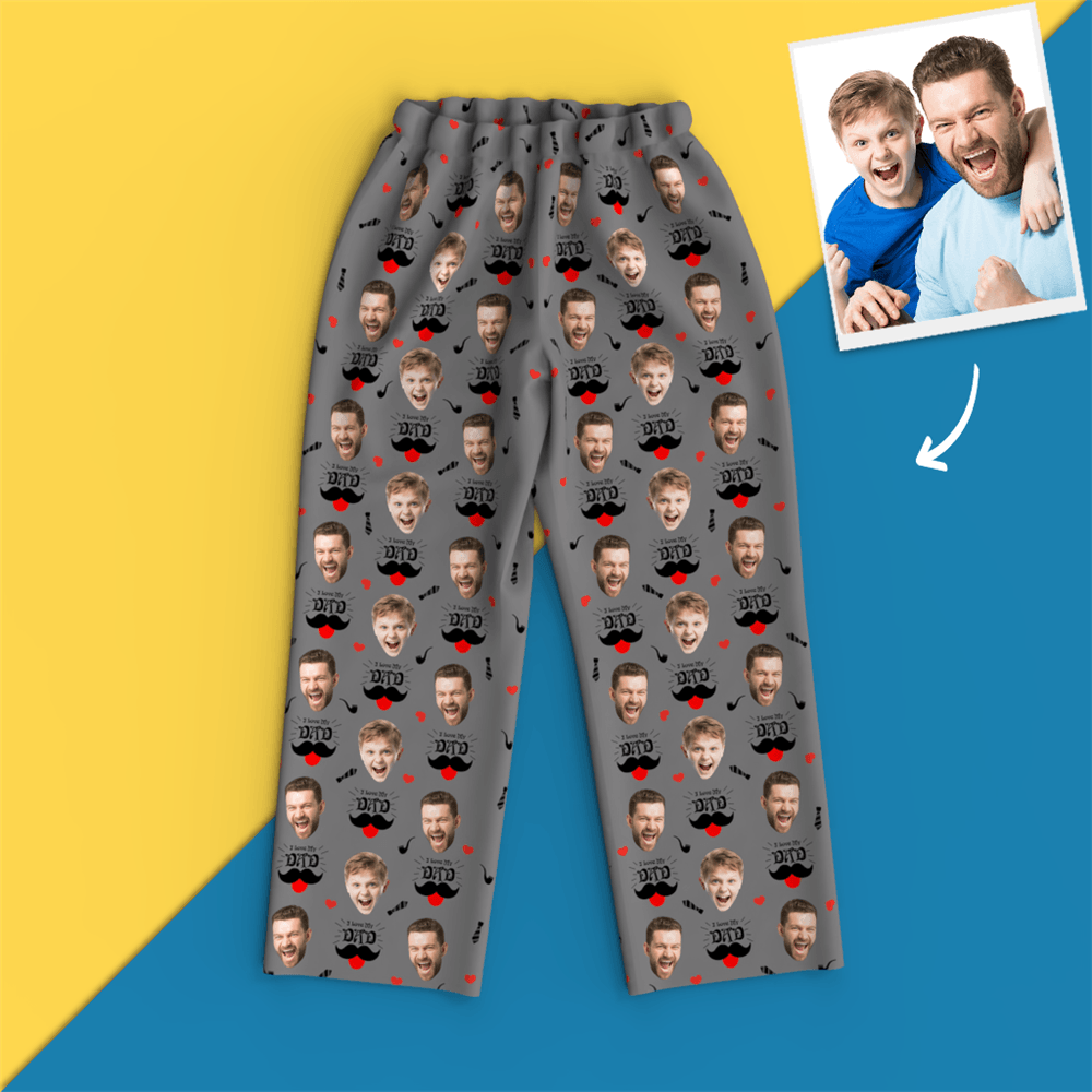 Custom Face Pajamas - Dad I Love You - Get Photo Blanket