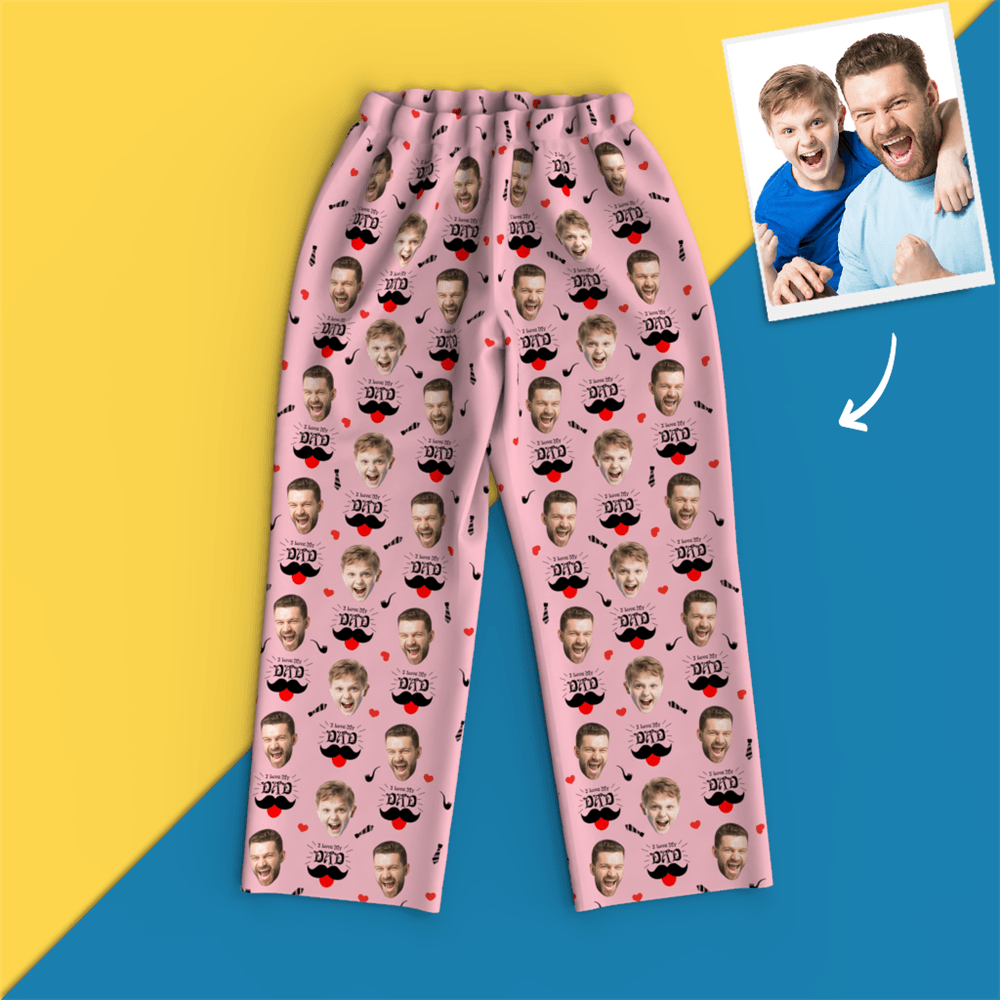 Custom Face Pajamas - Dad I Love You - Get Photo Blanket