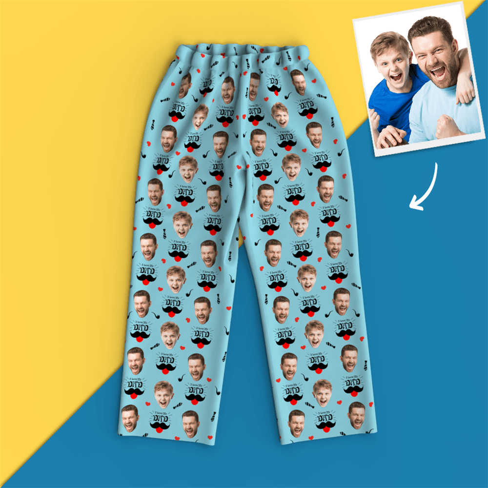 Custom Face Pajamas - Dad I Love You - Get Photo Blanket