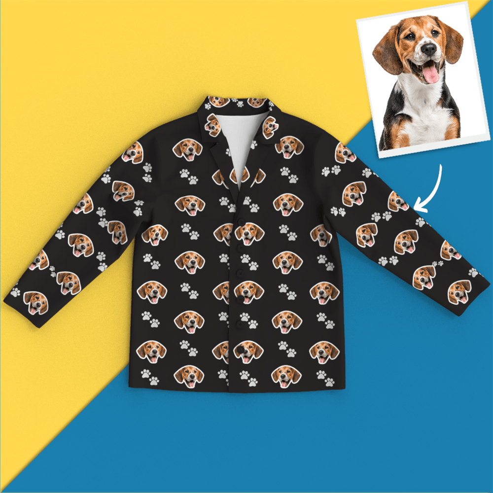Custom Face Pajamas - Pet Footprint - Get Photo Blanket