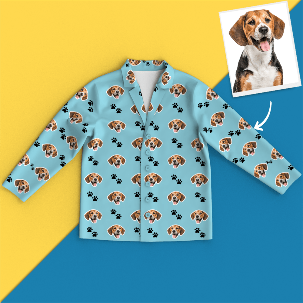 Custom Face Pajamas - Pet Footprint - Get Photo Blanket