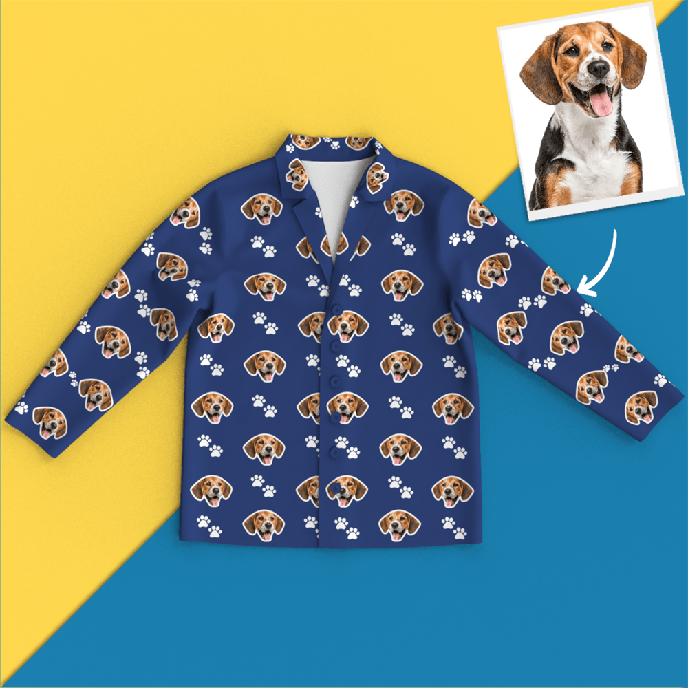Custom Face Pajamas - Pet Footprint - Get Photo Blanket