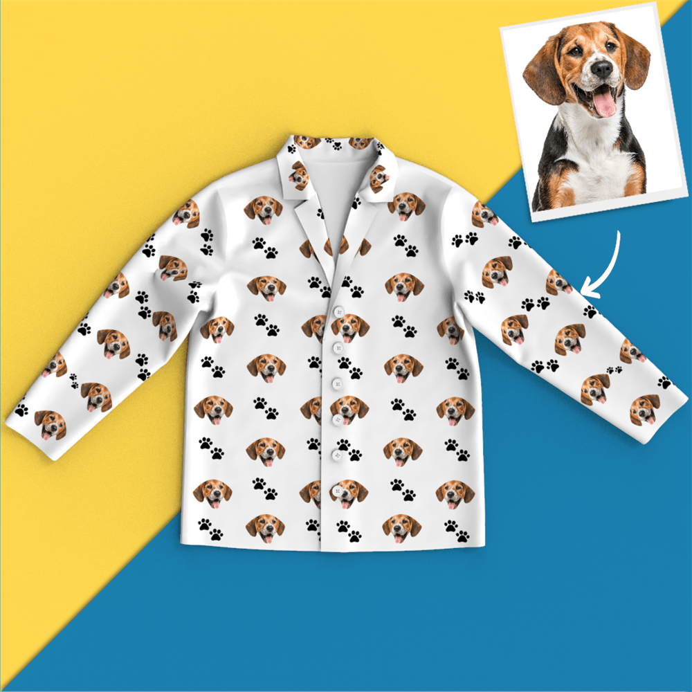 Custom Face Pajamas - Pet Footprint - Get Photo Blanket