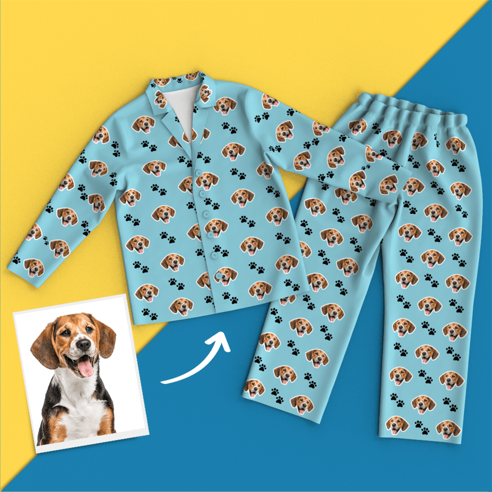 Custom Face Pajamas - Pet Footprint - Get Photo Blanket