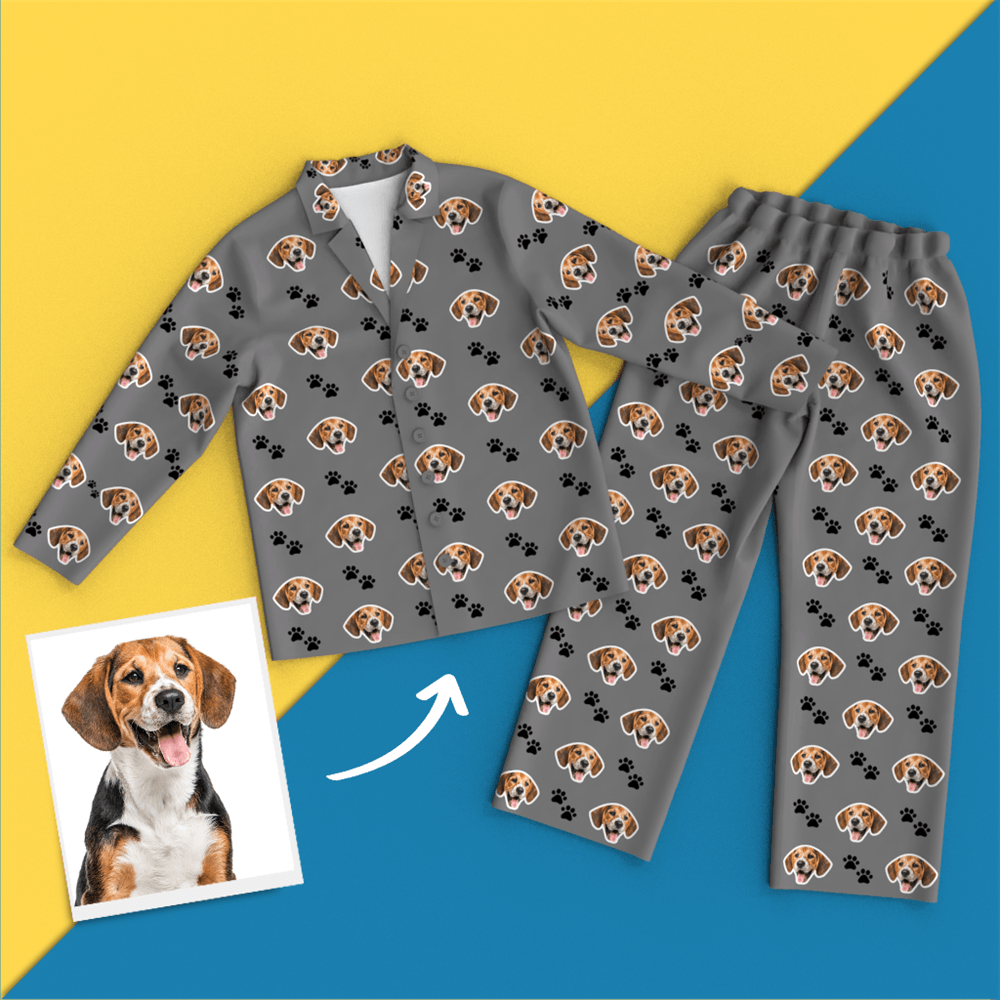Custom Face Pajamas - Pet Footprint - Get Photo Blanket