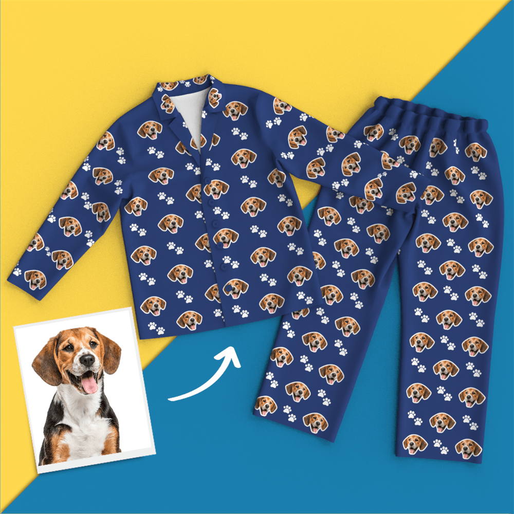Custom Face Pajamas - Pet Footprint - Get Photo Blanket
