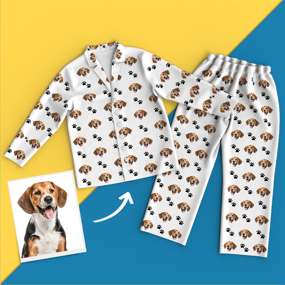 Custom Face Pajamas - Pet Footprint - Get Photo Blanket