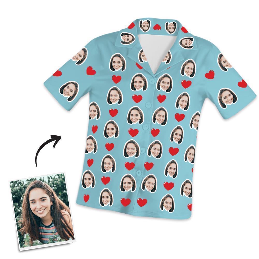 Customized Short Sleeved Pajamas , Home wear , Hearts - Get Photo Blanket