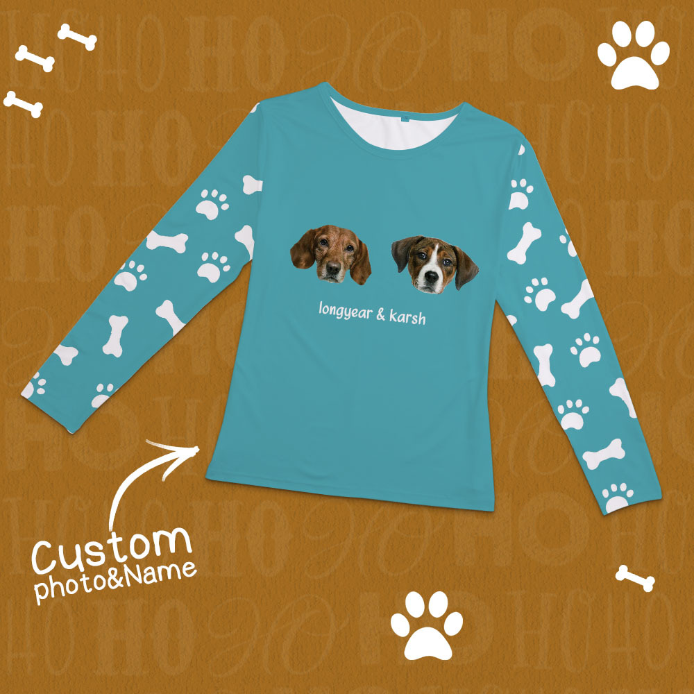 Custom Photo Pet Faces - Gift For Dog Lovers, Cat Lovers - Personalized Unisex Pajamas Set - Get Photo Blanket