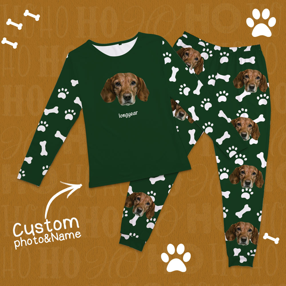Custom Photo Pet Faces - Gift For Dog Lovers, Cat Lovers - Personalized Unisex Pajamas Set - Get Photo Blanket