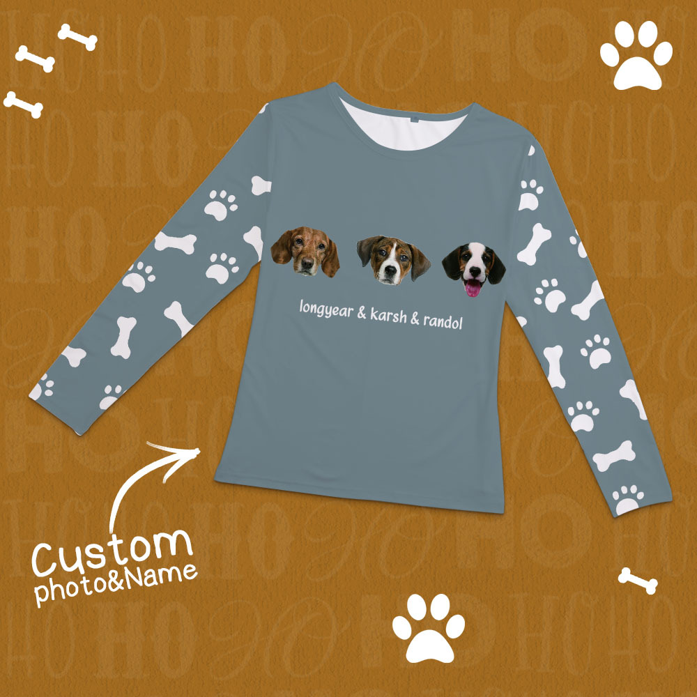 Custom Photo Pet Faces - Gift For Dog Lovers, Cat Lovers - Personalized Unisex Pajamas Set - Get Photo Blanket