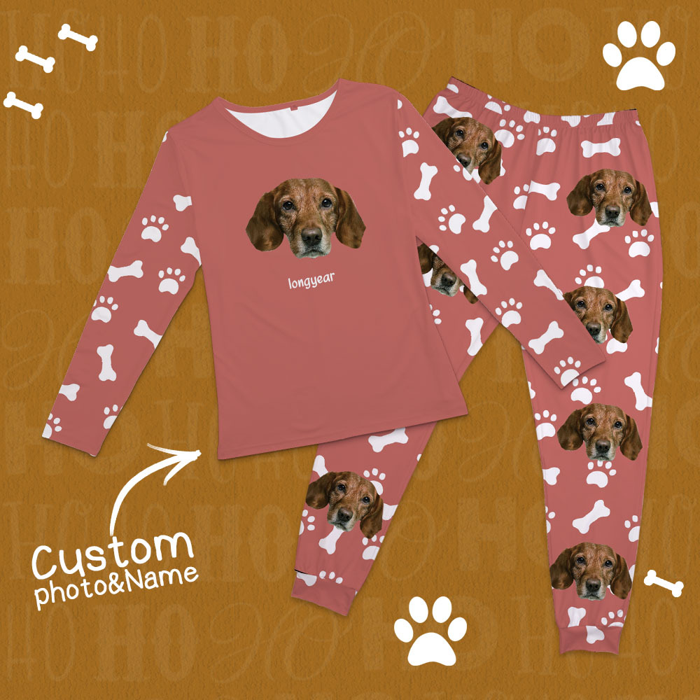Custom Photo Pet Faces - Gift For Dog Lovers, Cat Lovers - Personalized Unisex Pajamas Set - Get Photo Blanket