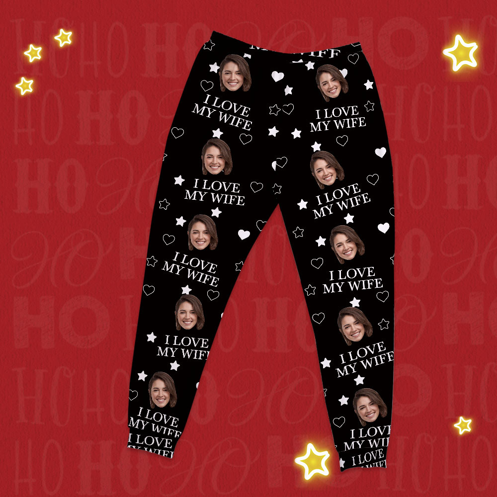 Custom Photo Funny I Love My Lover - Personalized Pajama Pants