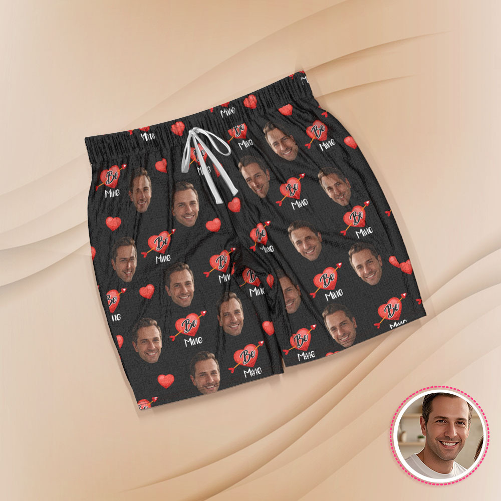Custom Face Short Sleeve Pajamas Personalized Couple Pajama Heart Sleepwear