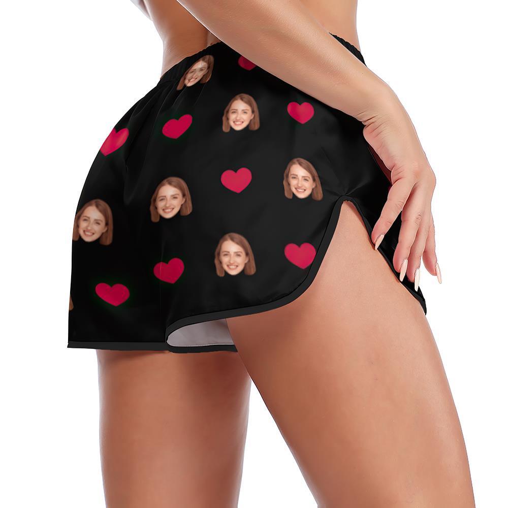 Custom Face Pajamas Suspender Sleepcoat Shorts Lingerie Set Summer Sleepwear - Heart - Get Photo Blanket