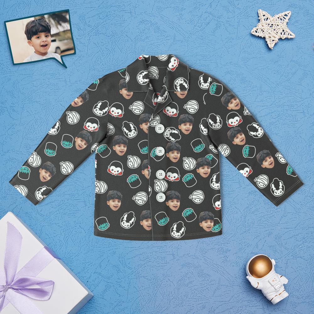 Custom Face Children's Cartoon Monster Pajamas For Kids - Get Photo Blanket