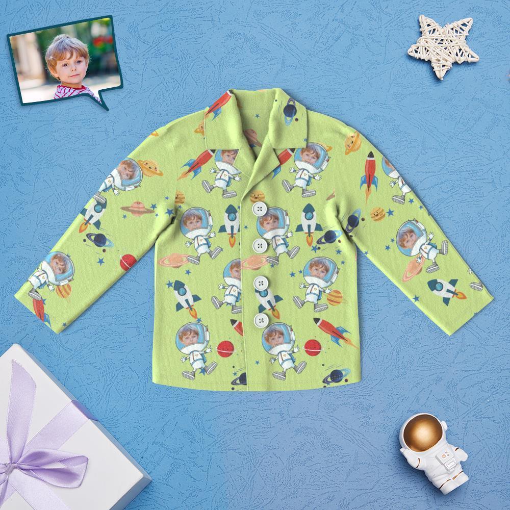 Custom Face Children's Pajamas Space Print Astronaut - Get Photo Blanket