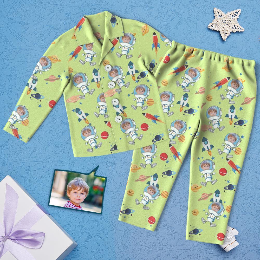 Custom Face Children's Pajamas Space Print Astronaut - Get Photo Blanket