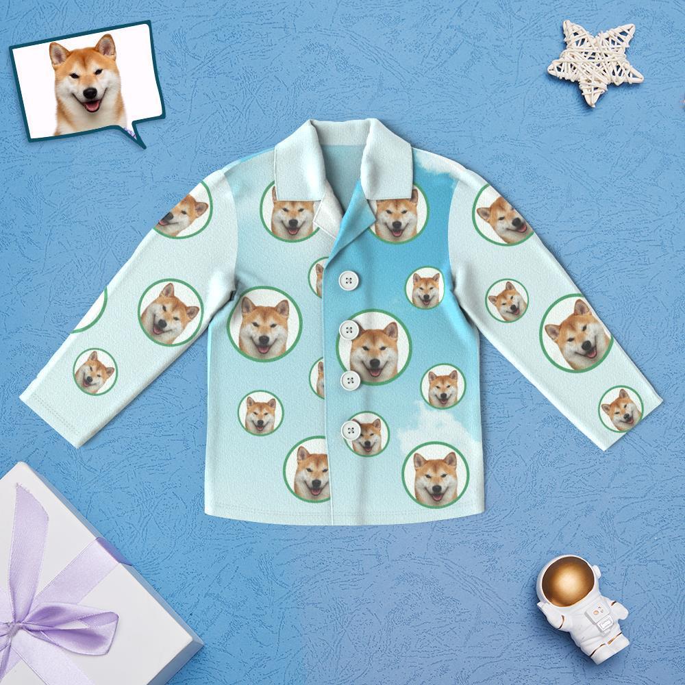 Custom Face Children's Pajamas Sky Print Clouds - Get Photo Blanket