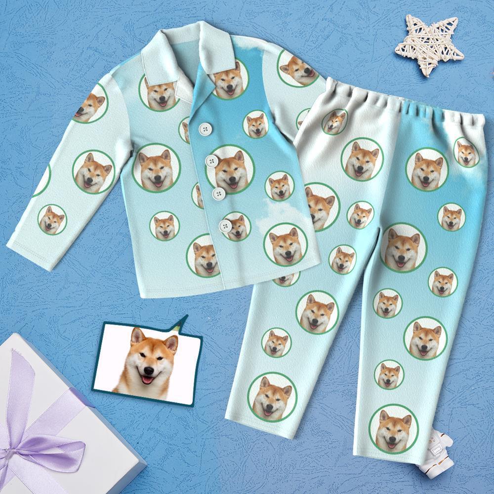 Custom Face Children's Pajamas Sky Print Clouds - Get Photo Blanket