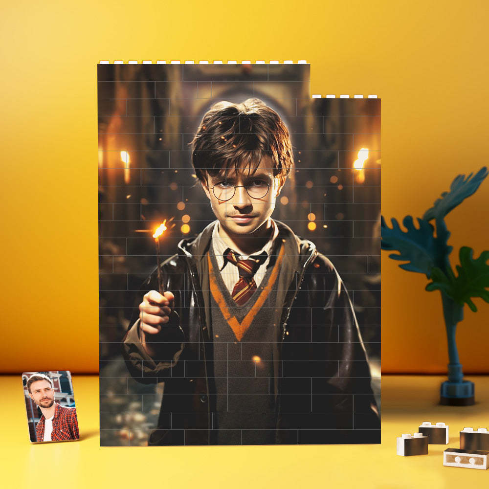 Personalized Brick Rectangle Building Photo Block Custom Face Harry Potter Frame - Get Photo Blanket