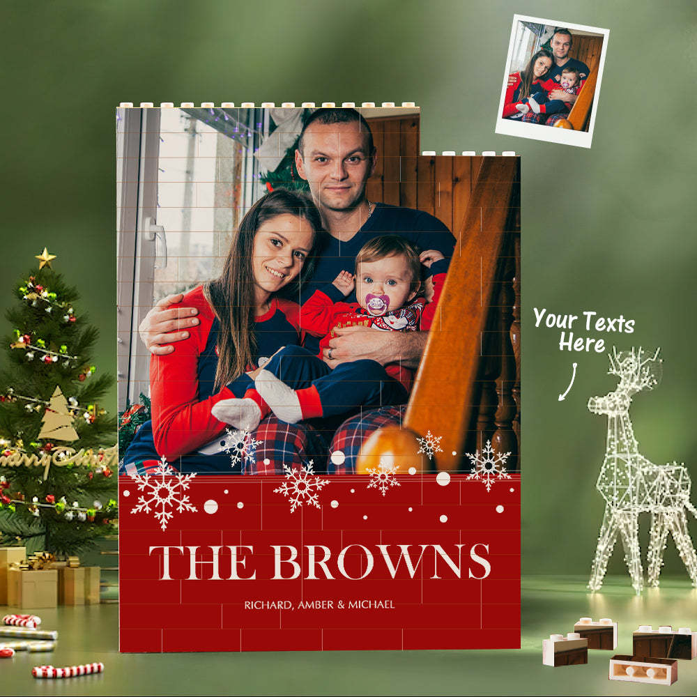 Custom Building Block Puzzle Vertical Building Photo Bricks Beautiful Snowflakes - Get Photo Blanket