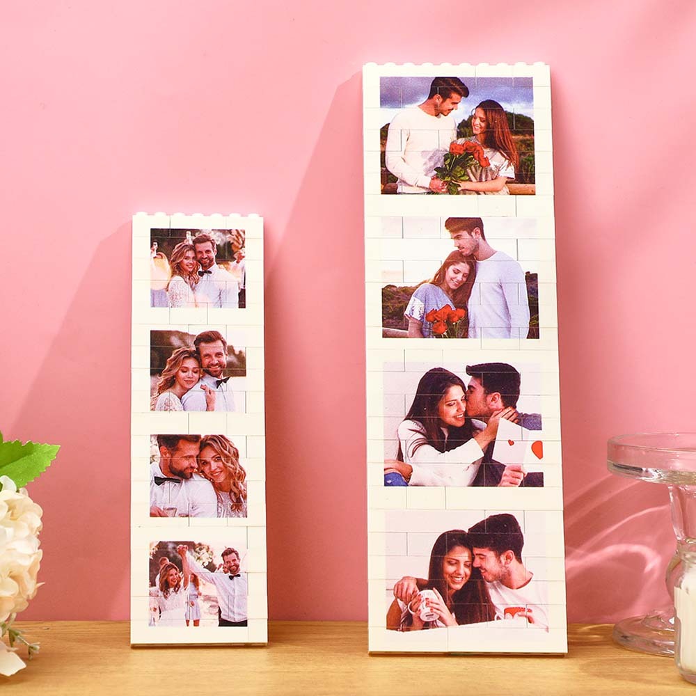 Custom Photo Building Block Puzzle Personalized Photo Square Brick Gift for couples - Get Photo Blanket