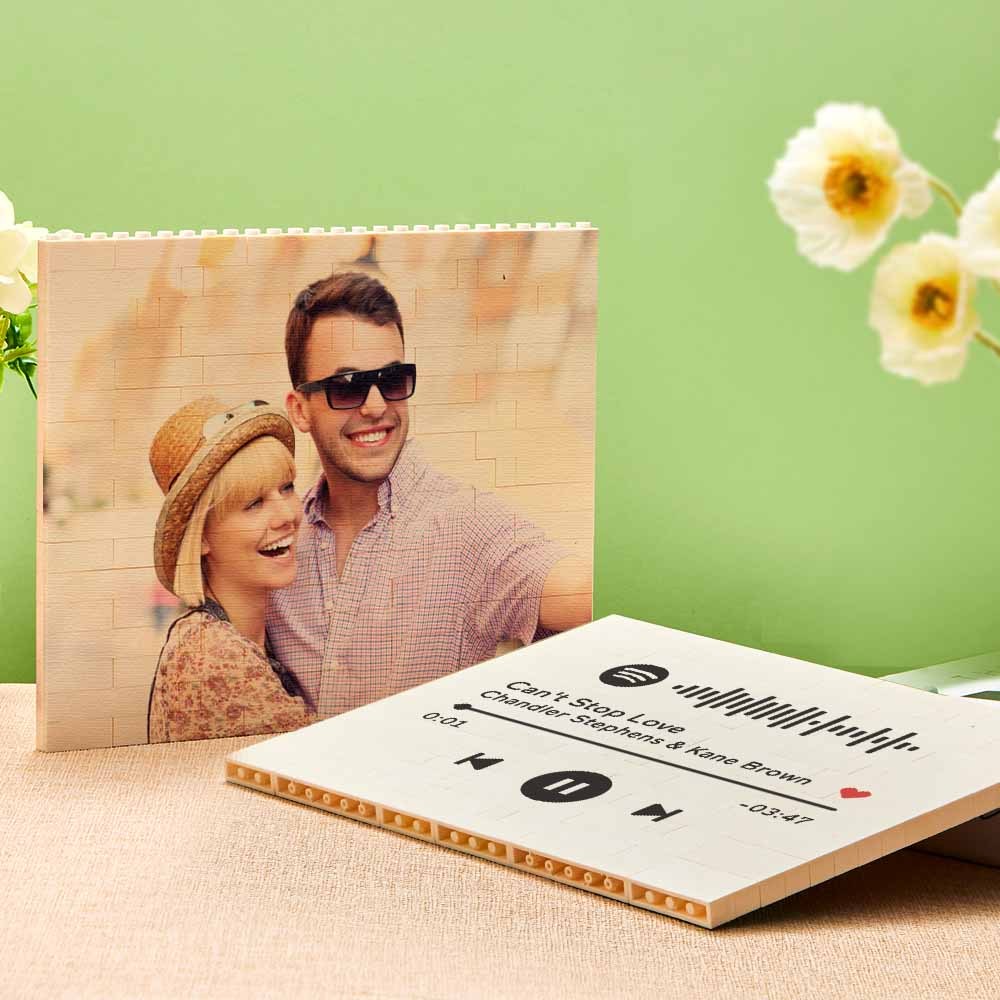 Music Personalized Building Brick Photo Block Frame - Get Photo Blanket