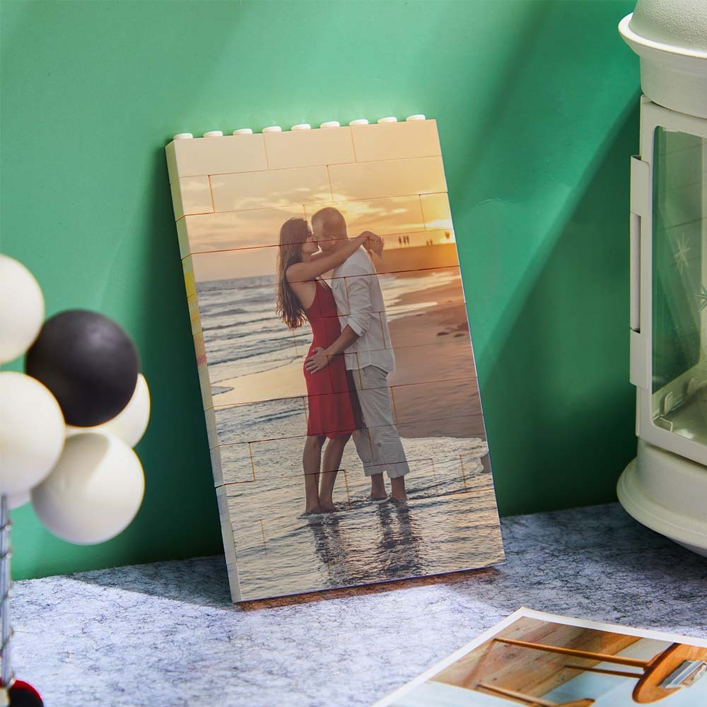 Personalized Brick Rectangle Building Photo Block Music Code Custom Text Frame - Get Photo Blanket