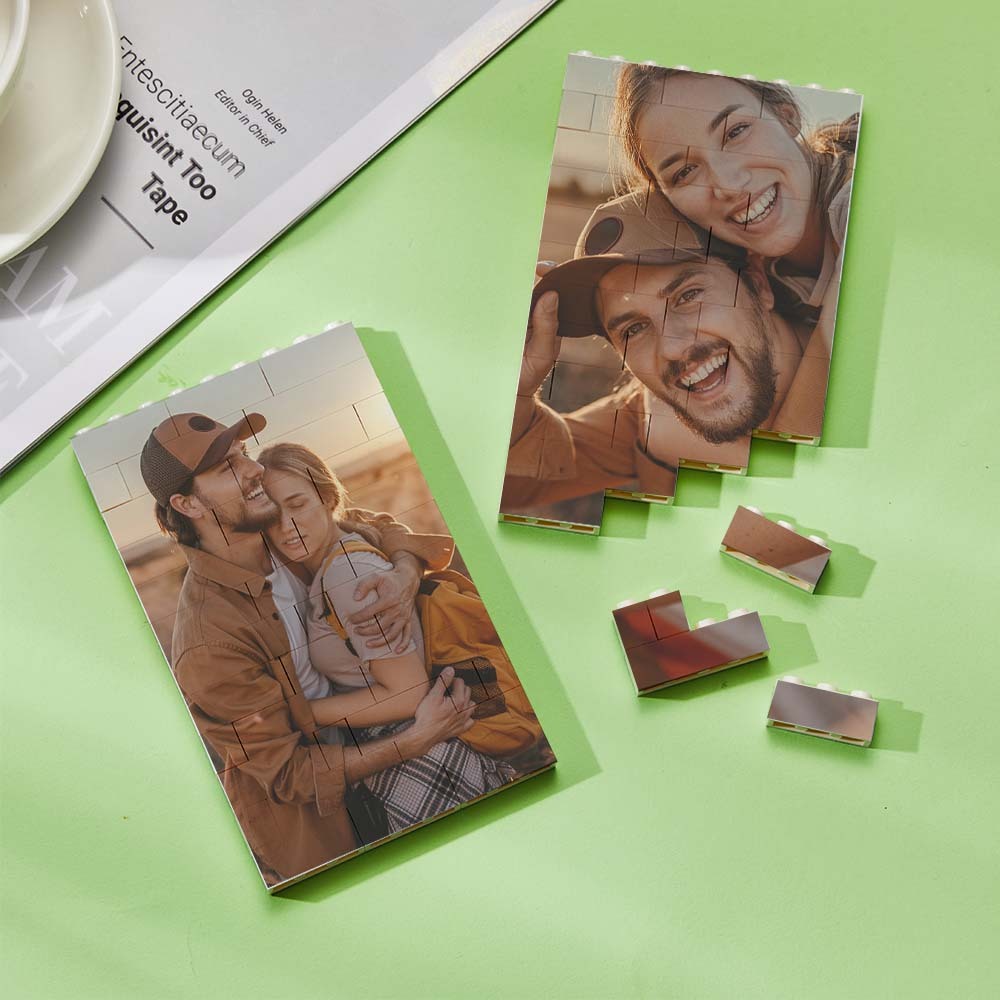 Personalized Brick Rectangle Building Photo Block Music Code Custom Text Frame - Get Photo Blanket