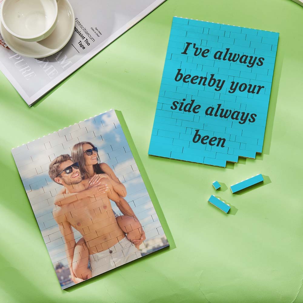 Personalized Brick Rectangle Building Photo Block Music Code Custom Text Frame - Get Photo Blanket