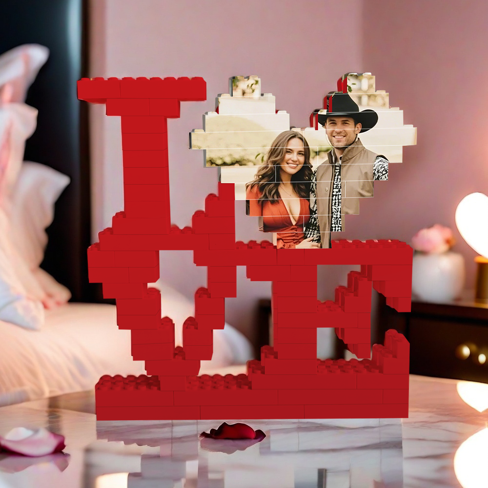 Custom Building Brick Photo Block Personalised Love Brick Puzzles Gifts for Lovers Valentine's Day Gifts
