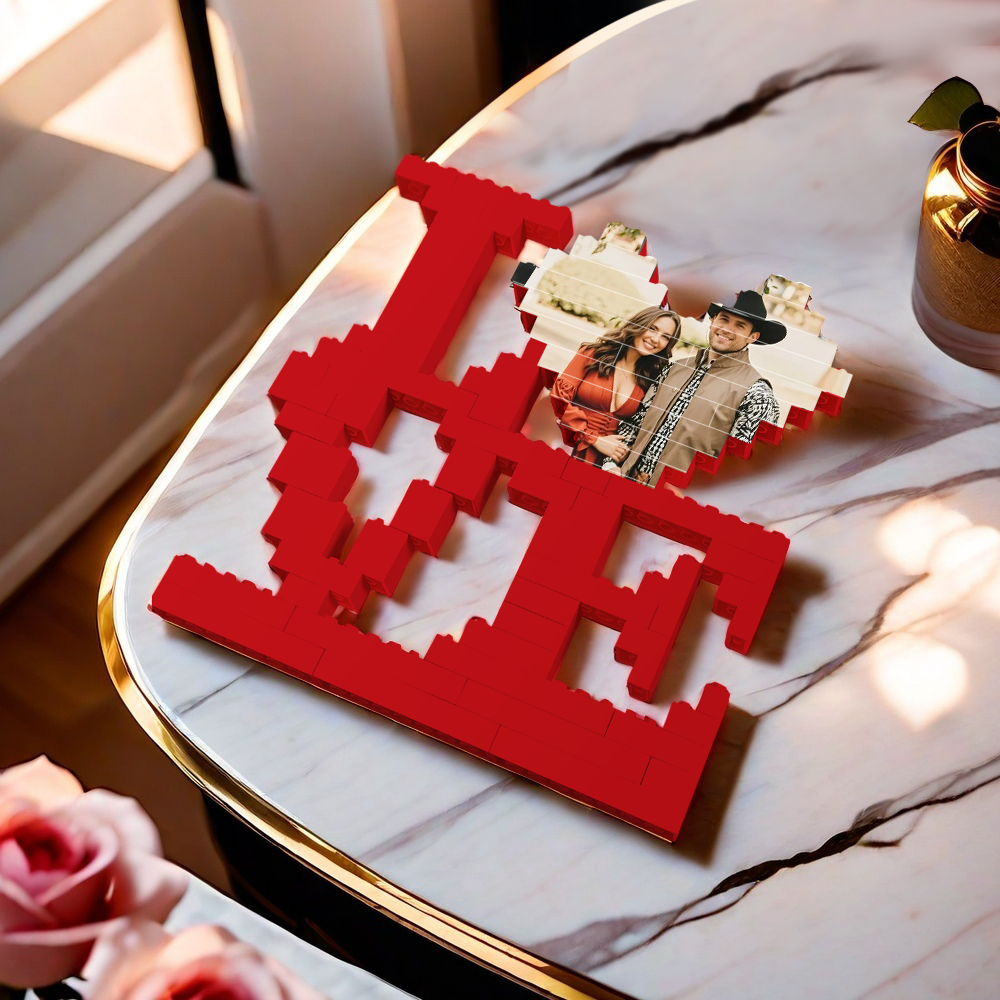 Custom Building Brick Photo Block Personalised Love Brick Puzzles Gifts for Lovers Valentine's Day Gifts